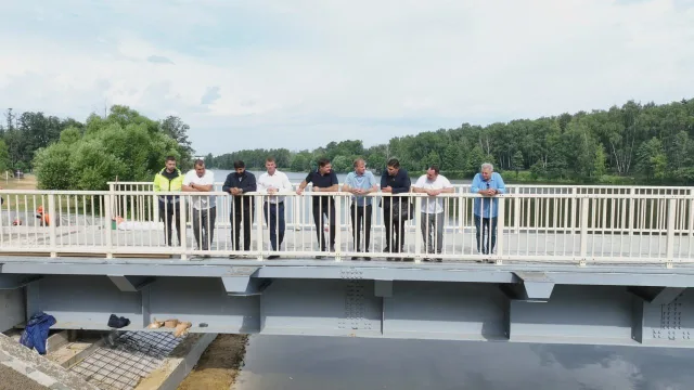 Рабочее движение по новому пешеходному мосту через реку Македонку в Малаховке откроют 15 июля